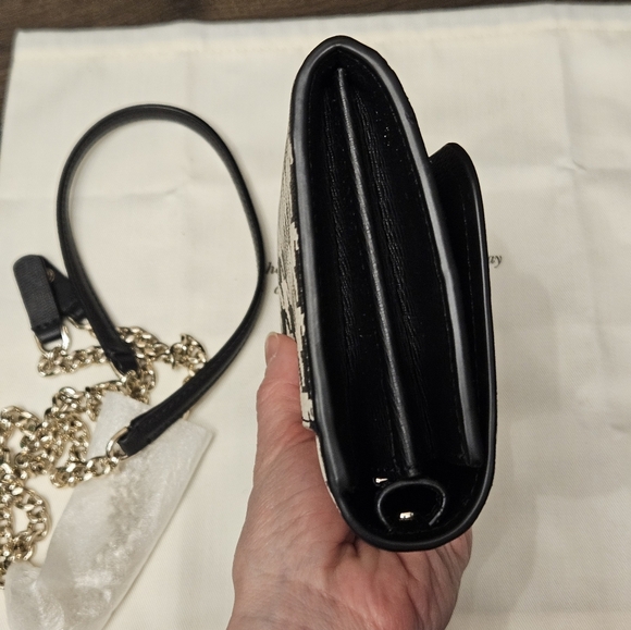 NWOT Kate Spade ♠️ Black & White Houndstooth Clutch/Crossbody Bag - Picture 7 of 14